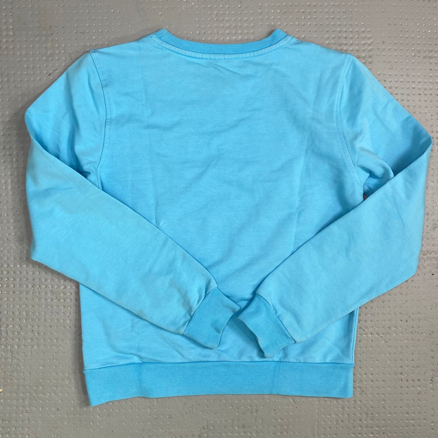 Vintage 2000's Playboy Downtown Girl Aqua Blue Sweater with White Brand Logo Print (S)