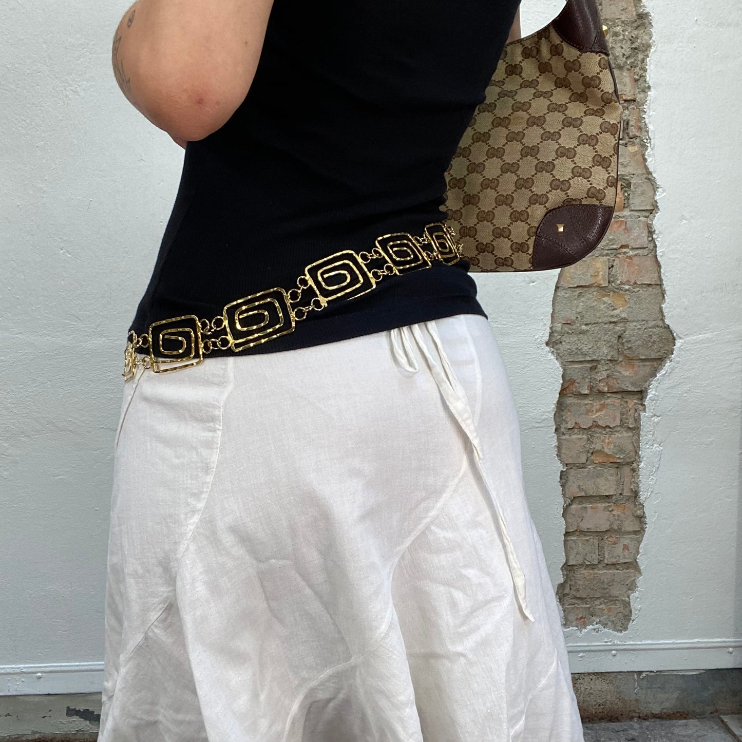 Vintage 2000's Mermaid Gold Belt with Square Details