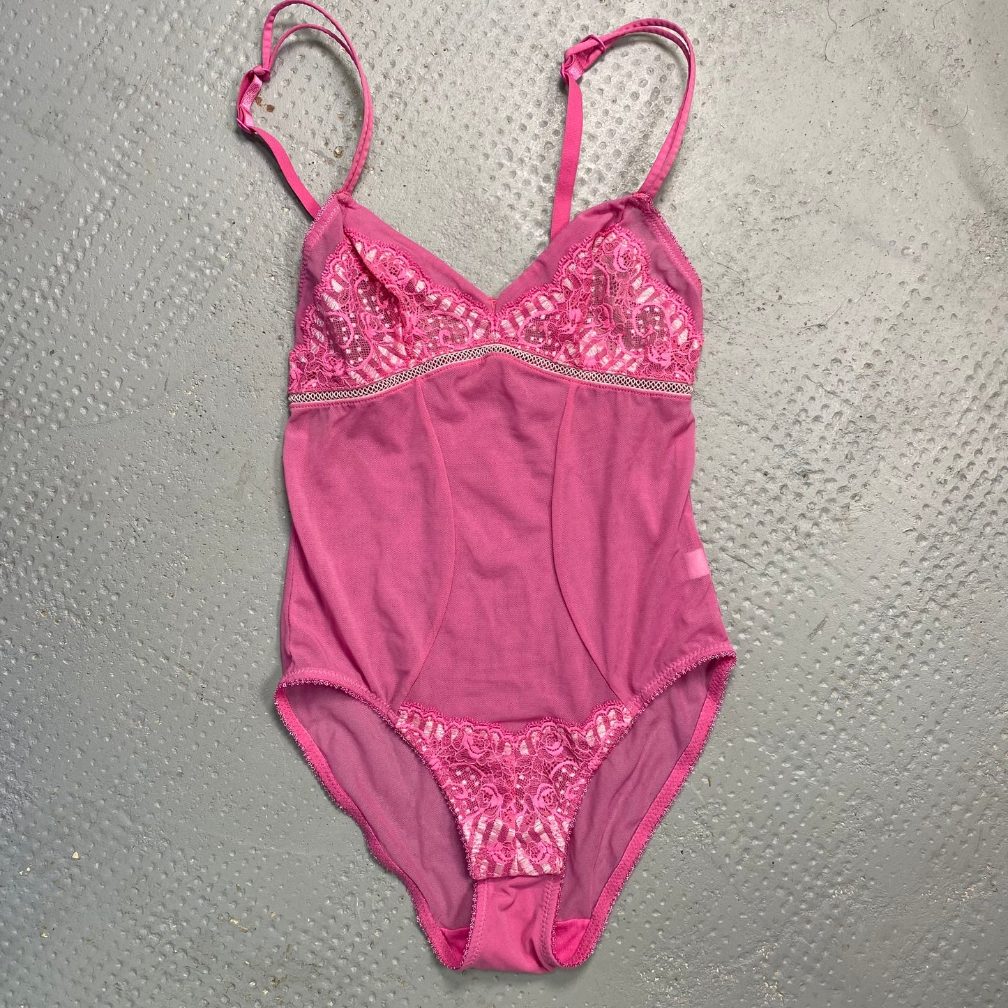 Vintage 2000's Coquette Lingerie Pink Body with Lacing Covering Details (XS)