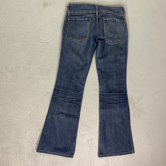 Vintage 2000's Archive Dark Denim Low Waist Pants with Straight Cut (M)