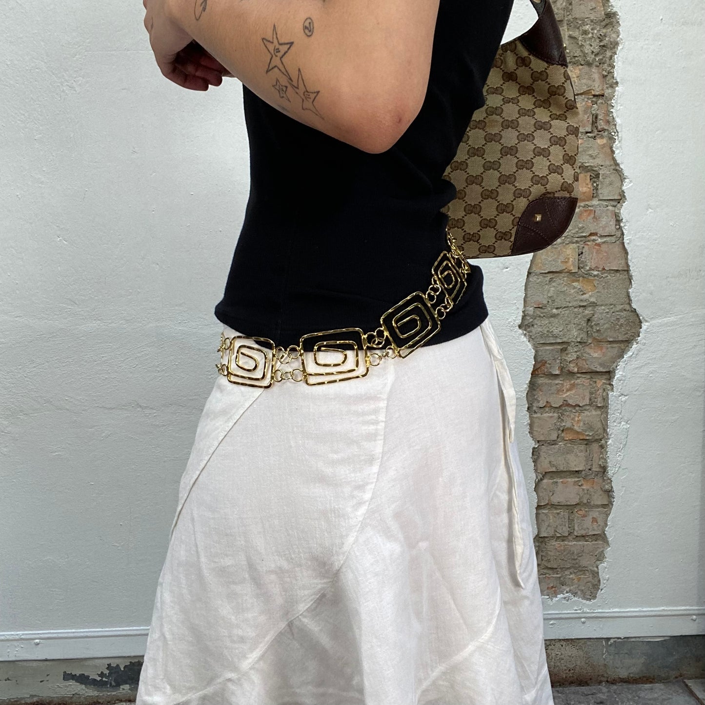 Vintage 2000's Mermaid Gold Belt with Square Details