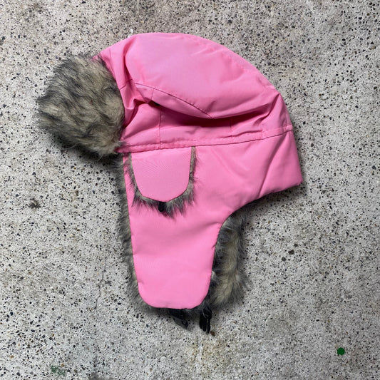 Vintage 2000's Pink Fluff Faux Fur Ski Cap (one size)