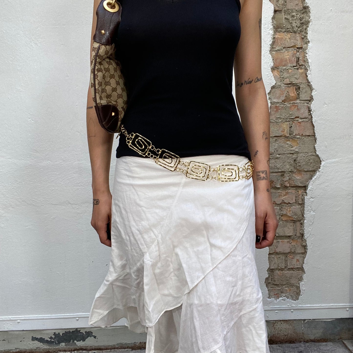 Vintage 2000's Mermaid Gold Belt with Square Details
