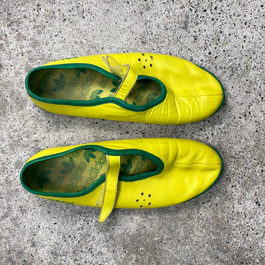 Vintage 90's Adidas Yellow and Green Sporty Ballet Flats (41)