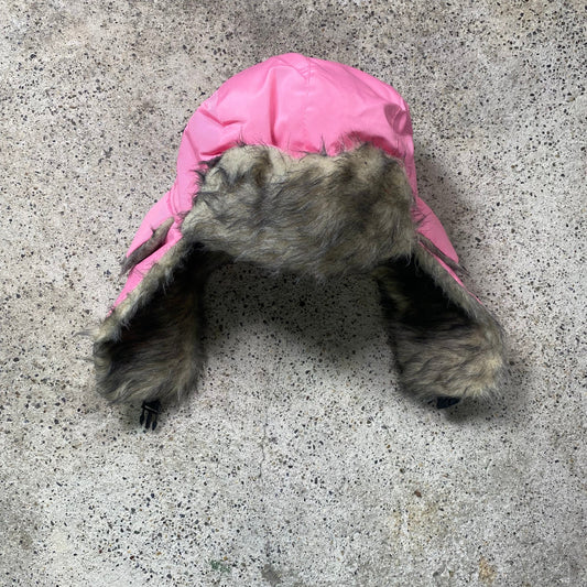 Vintage 2000's Pink Fluff Faux Fur Ski Cap (one size)