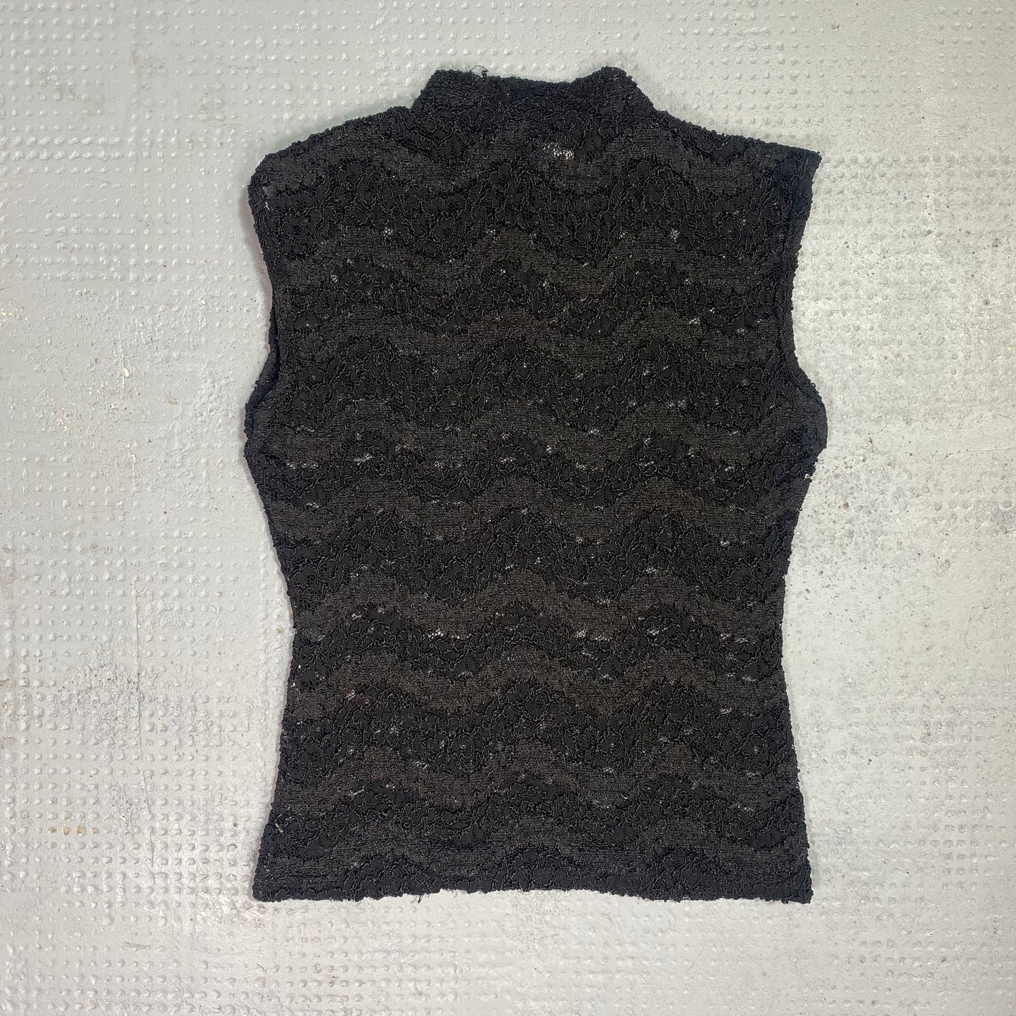 Vintage 2000's Downtown Girl Black Textured Highneck Top (S)
