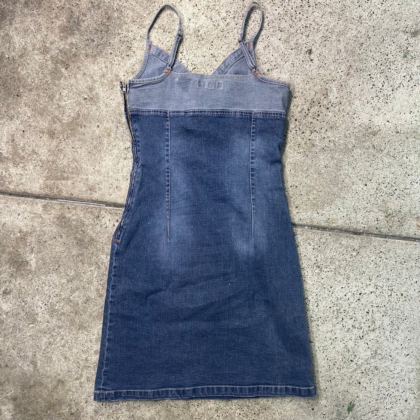 Vintage 2000's Summer Denim Mini Dress with Pocket Detail (S)