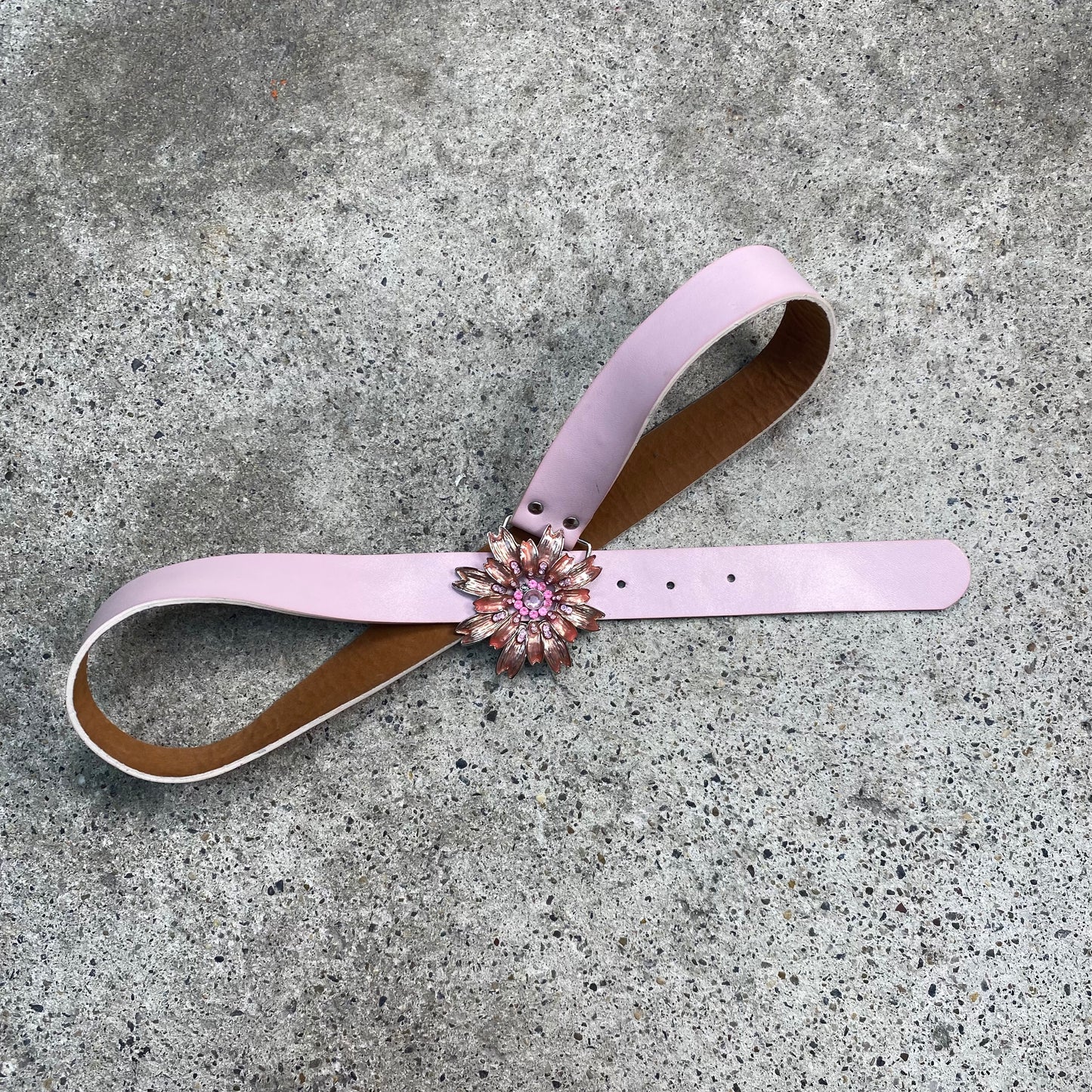 Vintage 2000's Summer Pink Belt with Flower Buckle