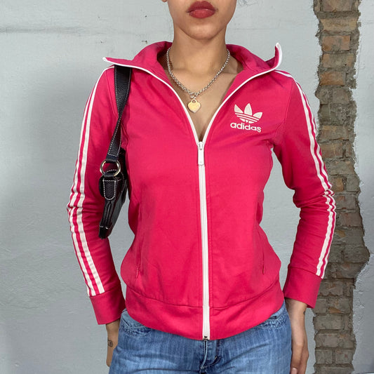 Vintage 2000's Adidas Pink Zip Up Sweater (S)