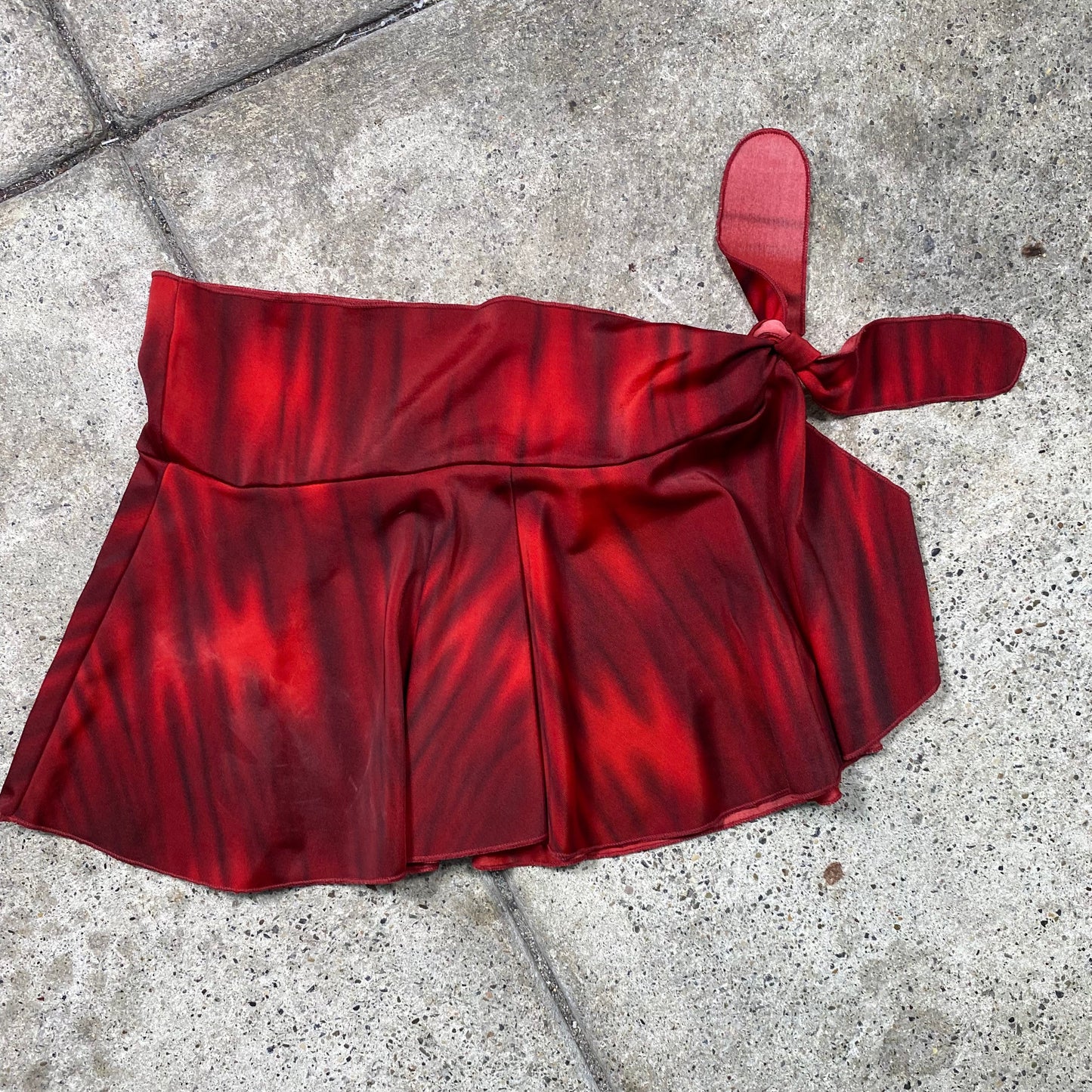 Vintage 2000's Summer Dark red Swimsuit Wrap Mini Skirt (S)