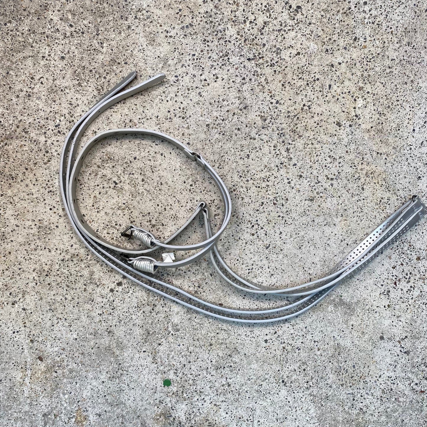 Vintage 2000's Funky Silver Thin Double Belt