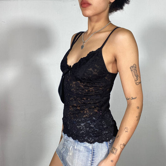 Vintage 90's Ballet Black Lace Cami Top (S)