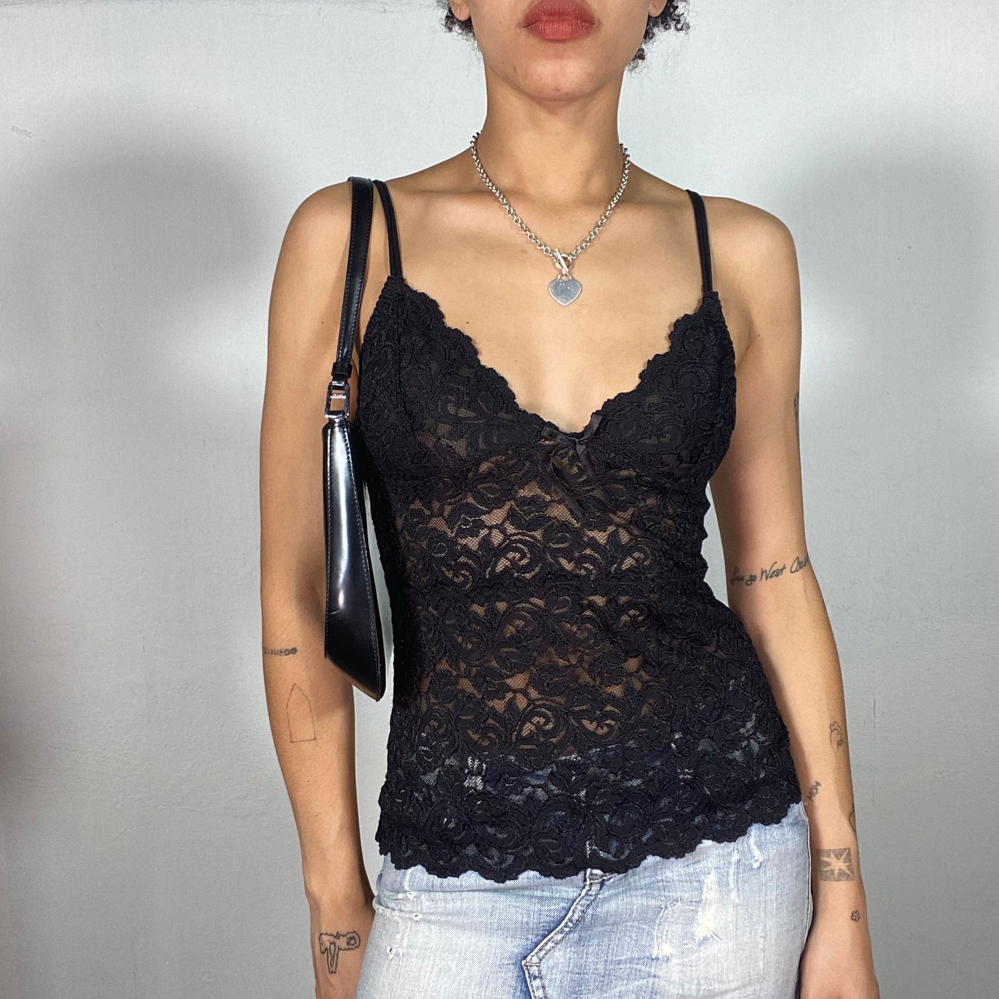 Vintage 90's Ballet Black Lace Cami Top (S)