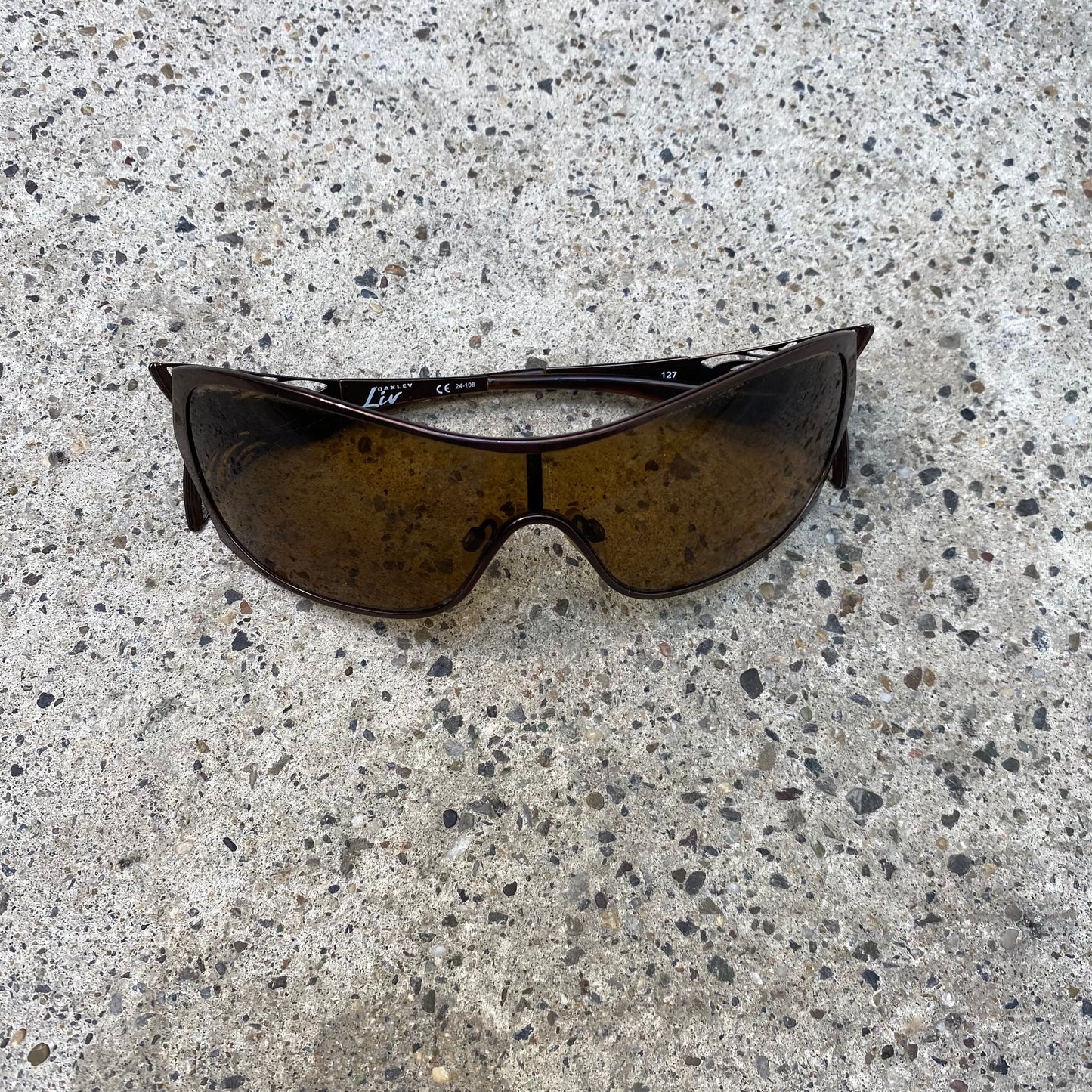 Vintage 2000's Big Brown Sunglasses with Funky Temples