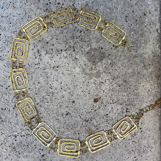 Vintage 2000's Mermaid Gold Belt with Square Details
