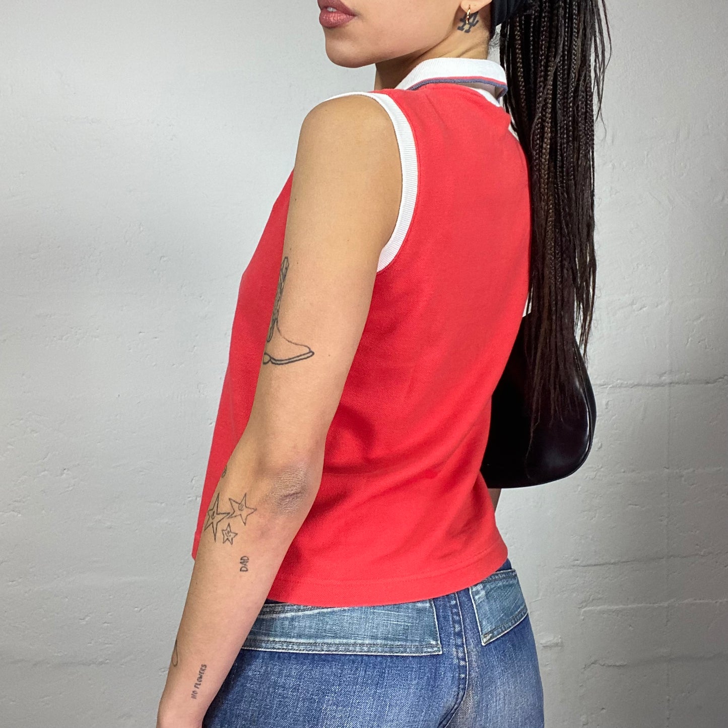 Vintage 2000's Reebok Sporty Red Polo Top with Brand Logo Detail (S)
