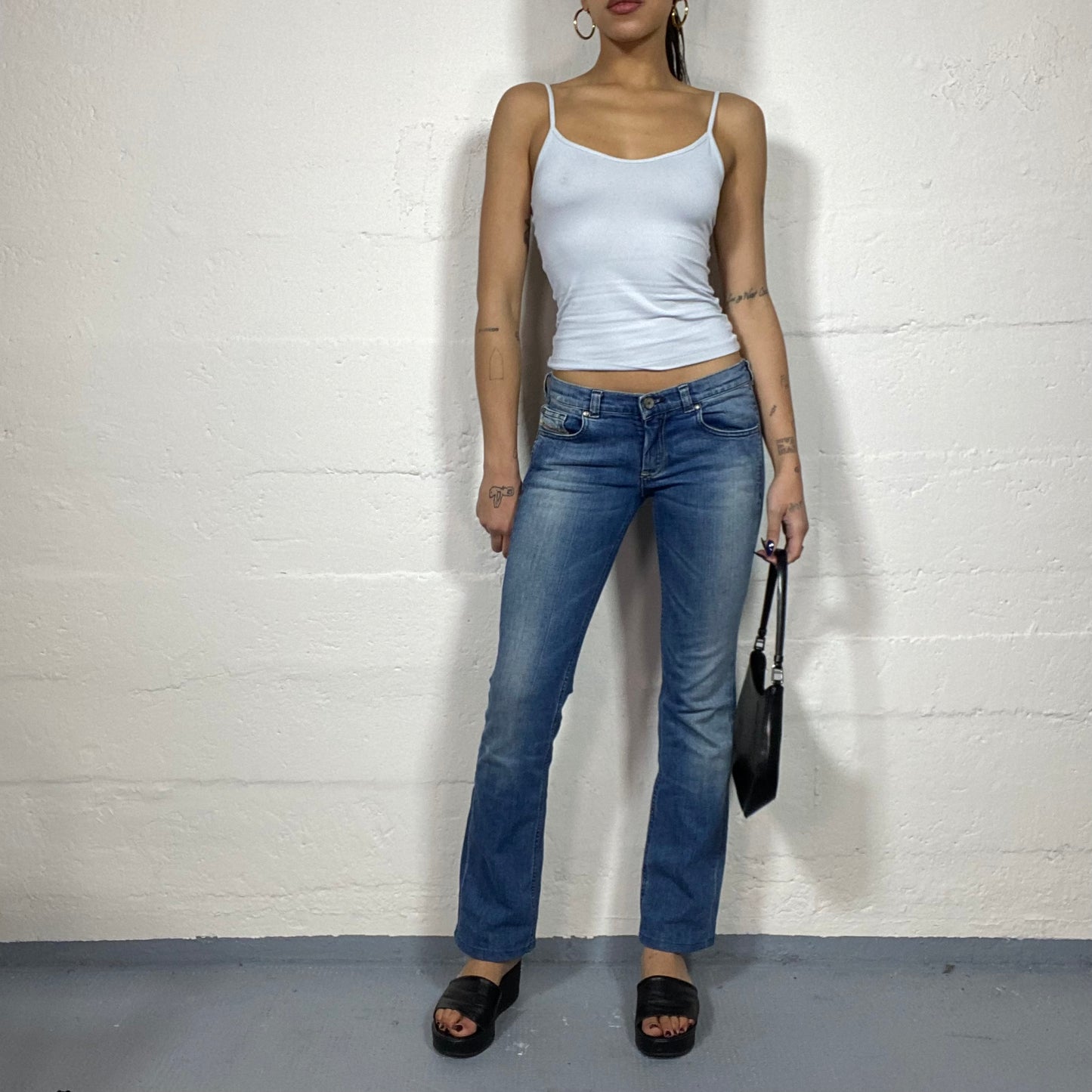 Vintage 2000's Downtown Girl Denim Low Waist Pants with Skinny Cut (S)