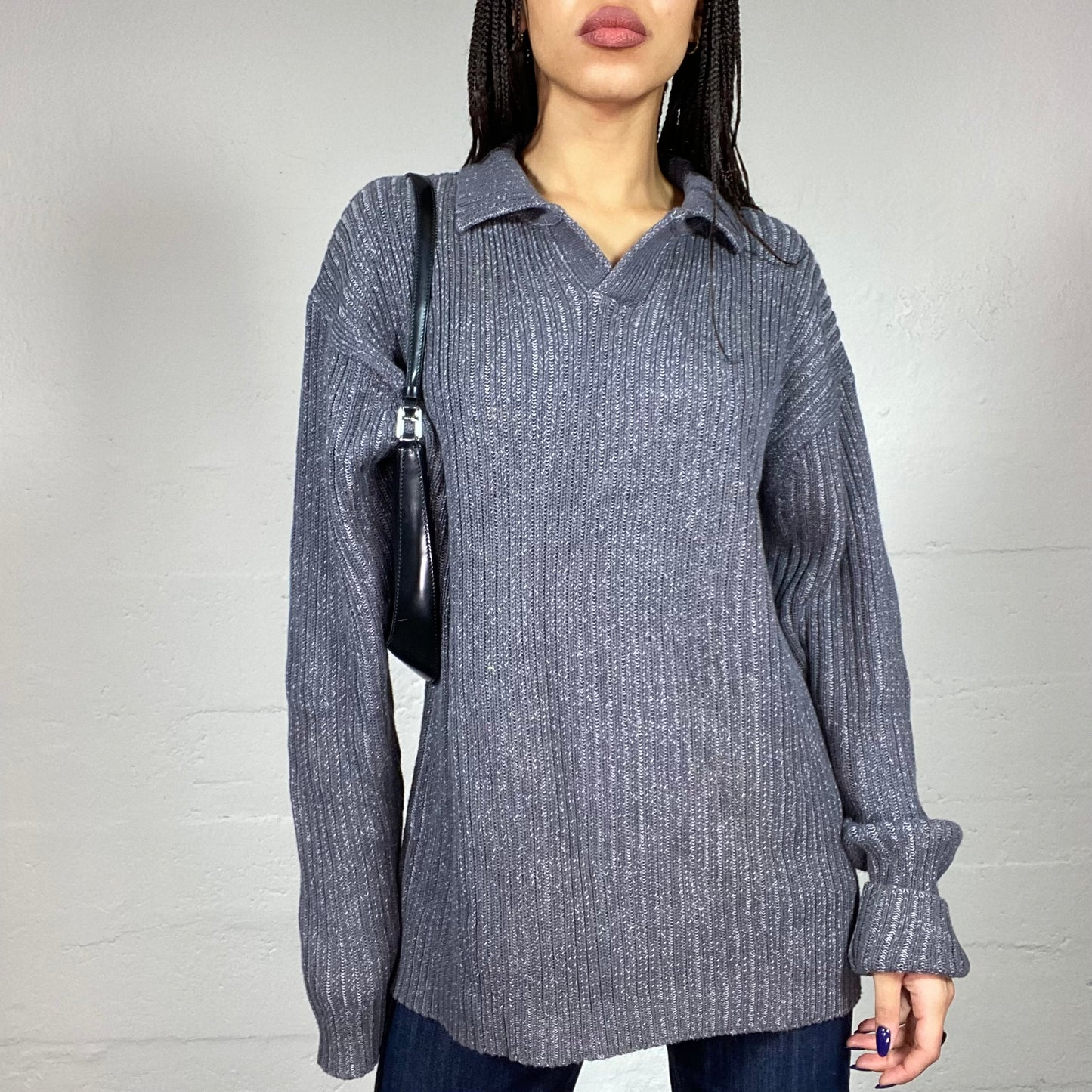 Vintage 2000's Joey Grey V-Neck Pullover (L)