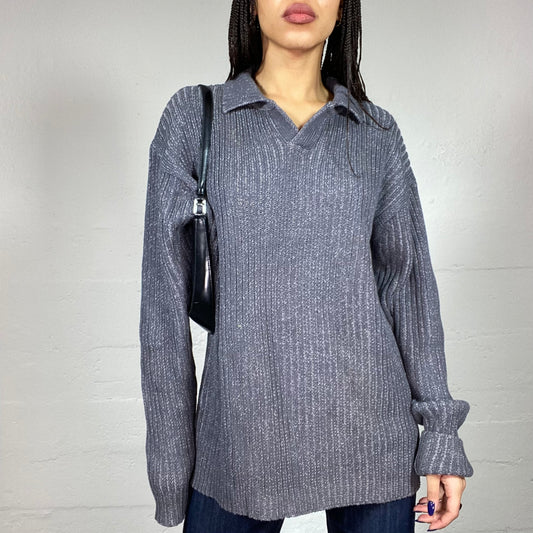 Vintage 2000's Joey Grey V-Neck Pullover (L)