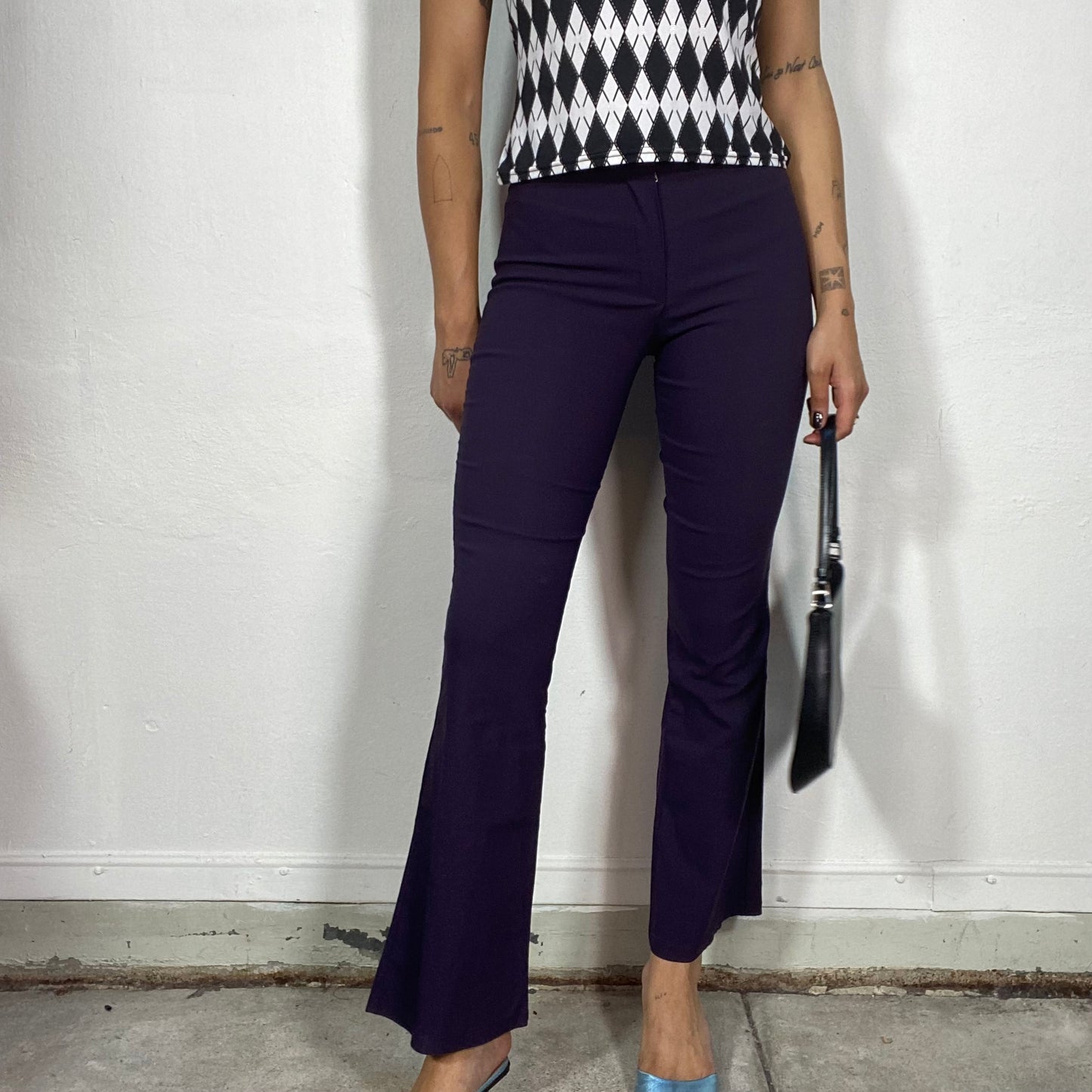 Vintage 2000's Funky Purple Flared Pants (S)