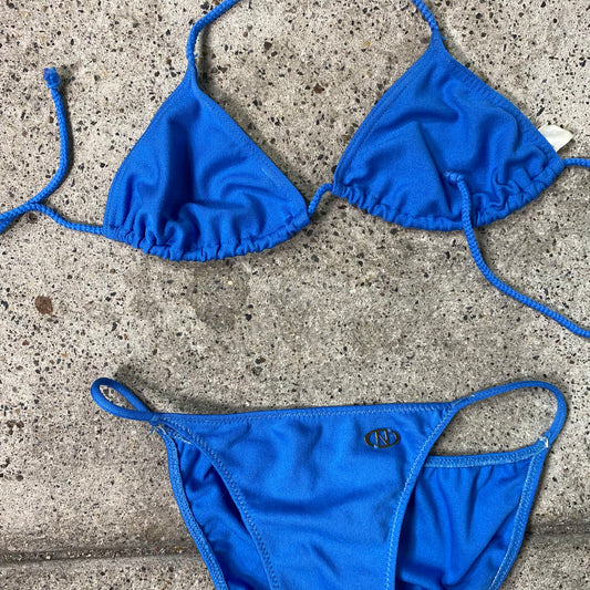 Vintage 2000's Electric Blue Triangle Bikini (XXS)