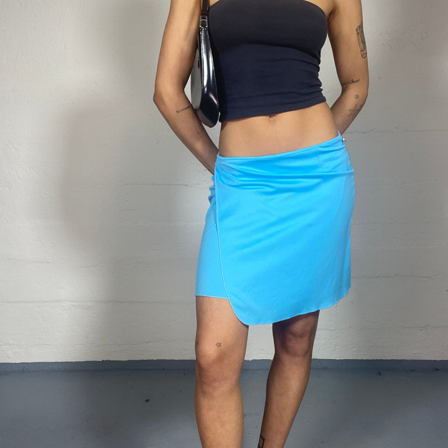 Vintage 90's Lizzie McGuire Aqua Blue Wrapped Midi Skirt (S/M)