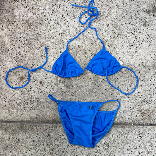 Vintage 2000's Electric Blue Triangle Bikini (XXS)