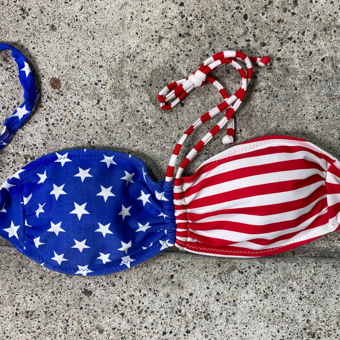 Vintage 2000's US Flag Bandeau Bikini Top (XS)