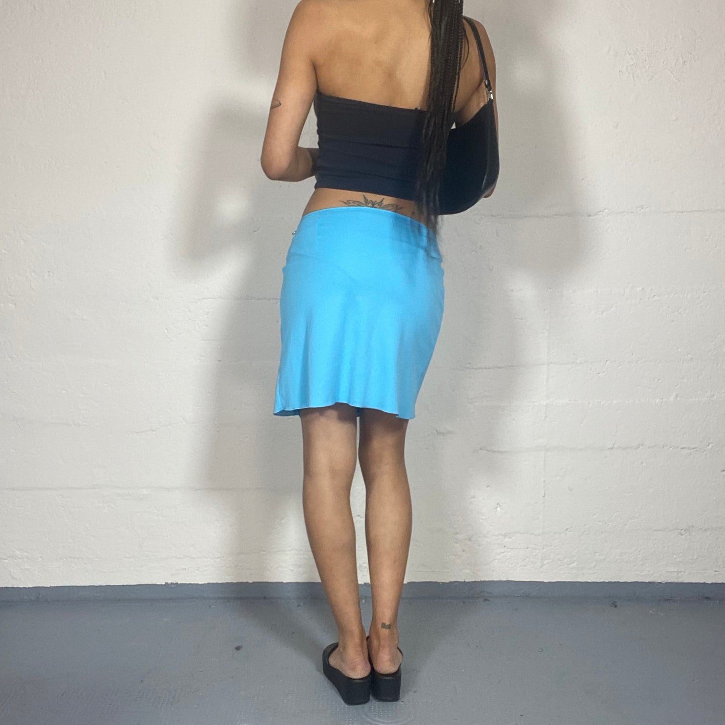 Vintage 90's Lizzie McGuire Aqua Blue Wrapped Midi Skirt (S/M)