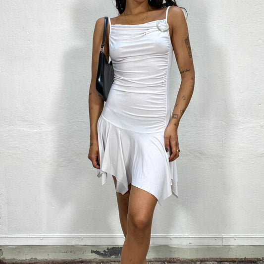 Vintage 2000's Coquette White Dress with Metal Detail (S)