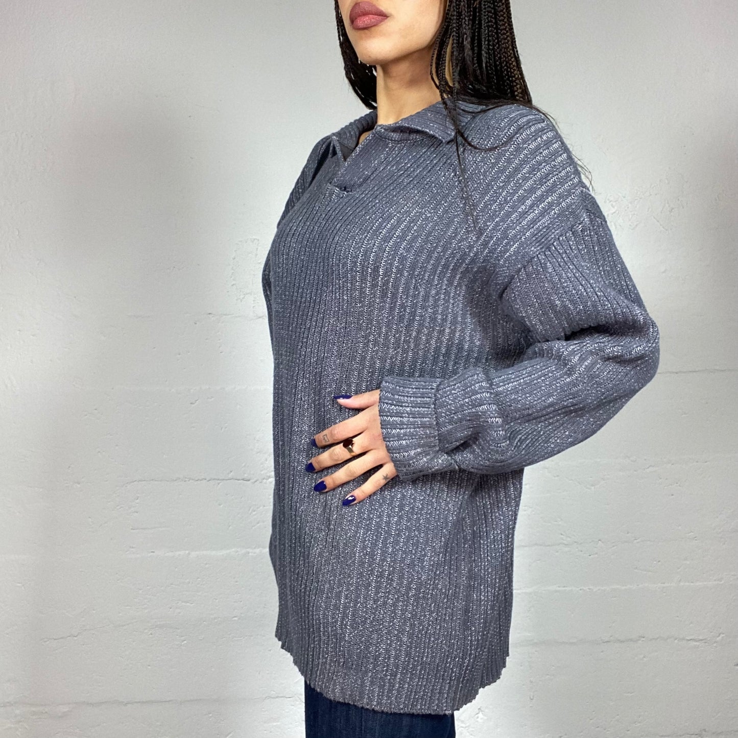 Vintage 2000's Joey Grey V-Neck Pullover (L)