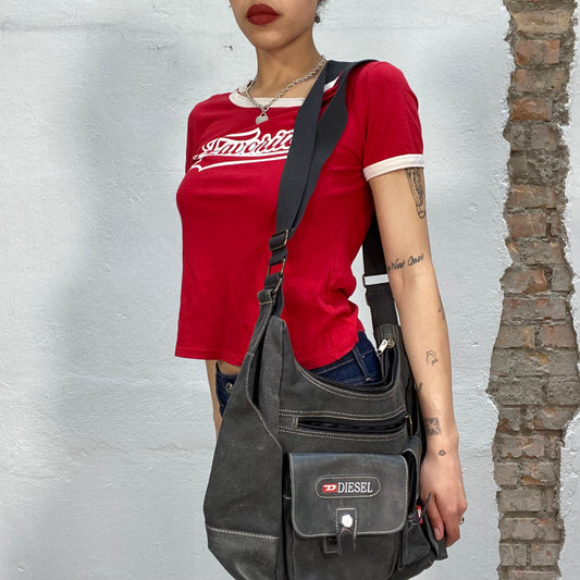 Vintage 2000's Diesel Grey Cargo Crossbody Bag