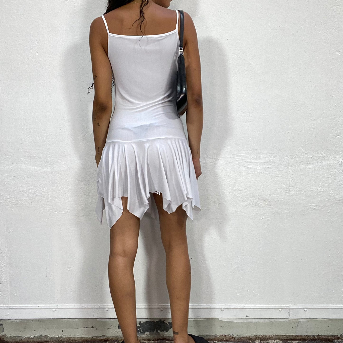 Vintage 2000's Coquette White Dress with Metal Detail (S)