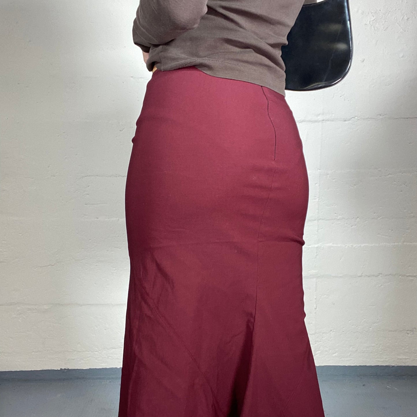 Vintage 2000's Morgan Vamp Goth Garnet Midi Pencil Skirt (S)