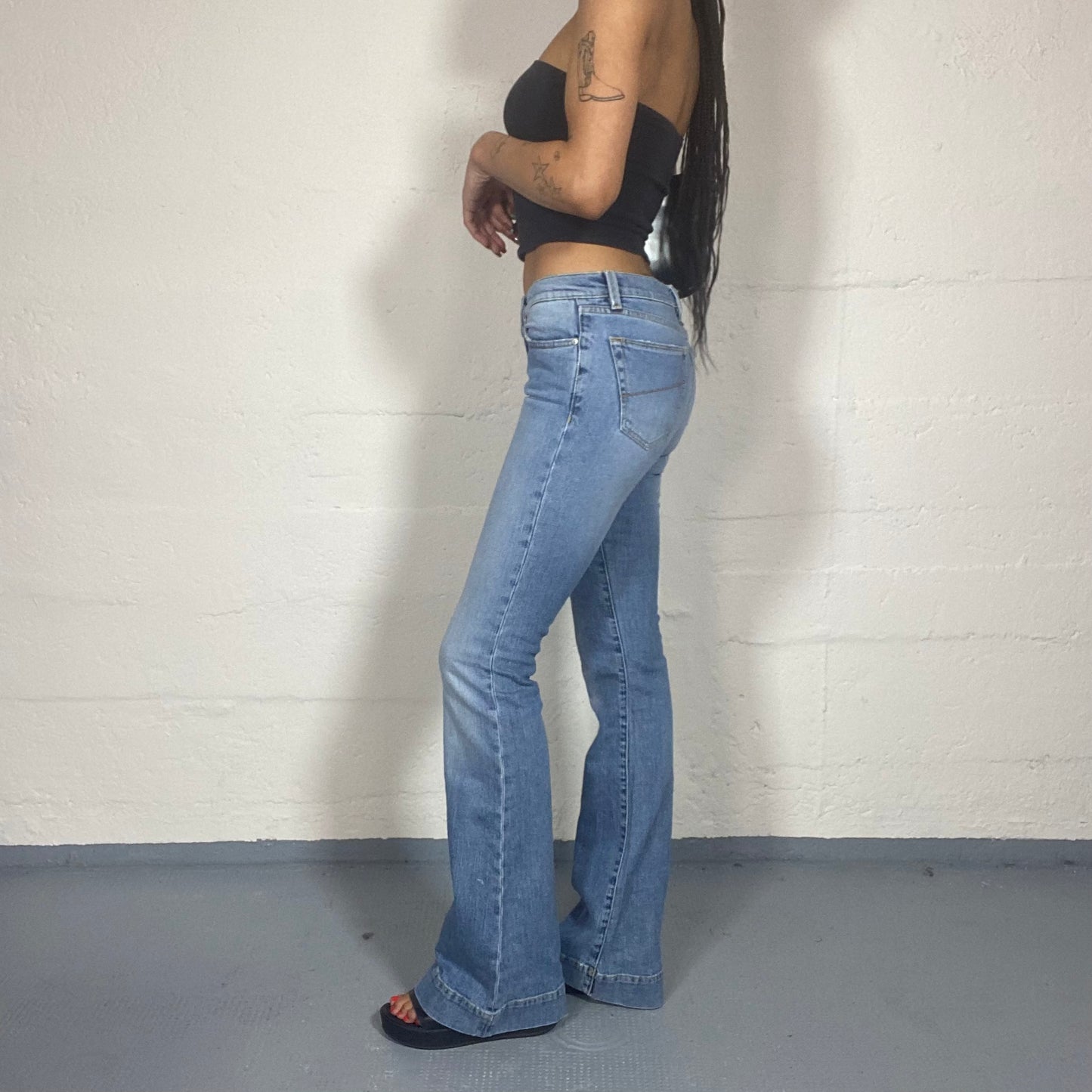 Vintage 2000's Pinko Archive Light Wash Denim with Boot Leg Pants Cut (S)