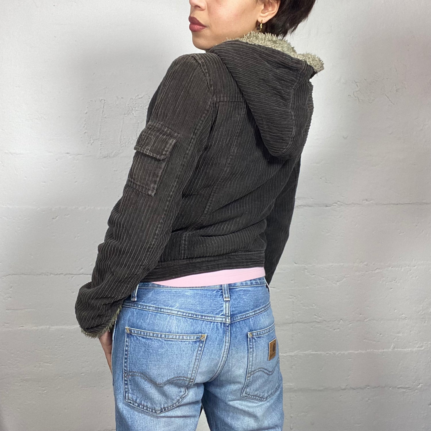 VINTAGE 】 Corduroy Short Zip Blouson