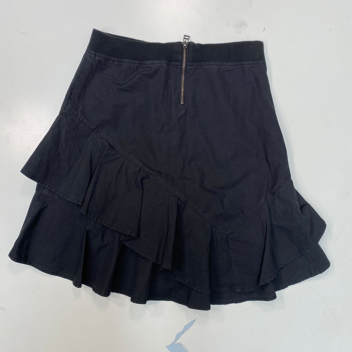 Vintage 2000's Gothic Black Mini Skirt with Ruffles (S)