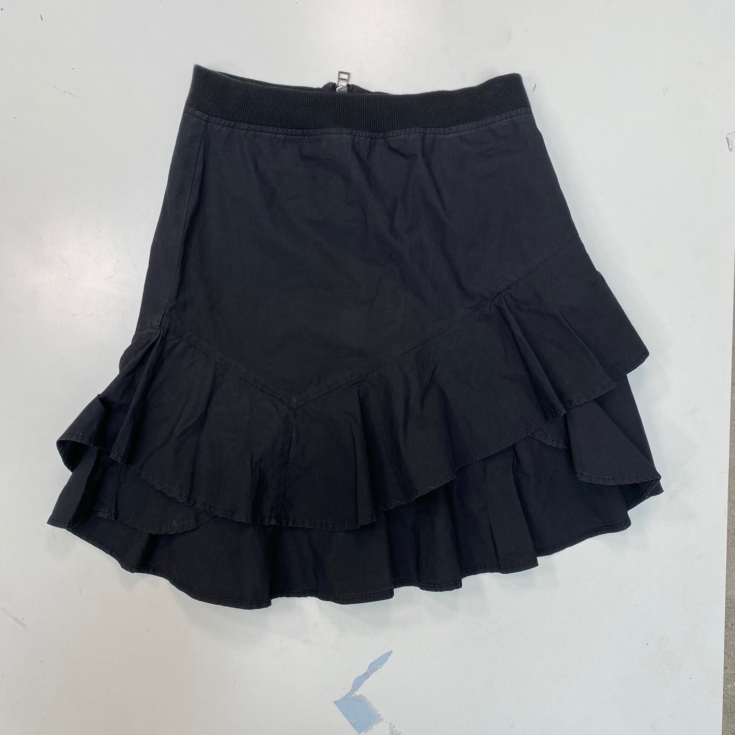 Vintage 2000's Gothic Black Mini Skirt with Ruffles (S)