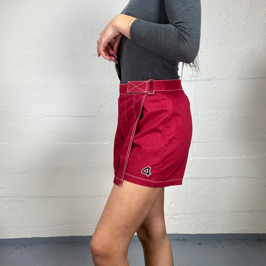 Vintage 2000's Archive Red Shorts Mini Skirt (S/M)