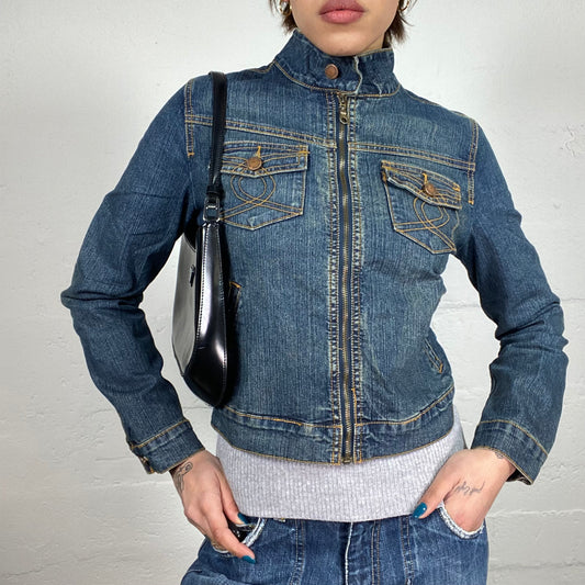 Vintage 90's Downtown Girl Short Denim Jacket (S)