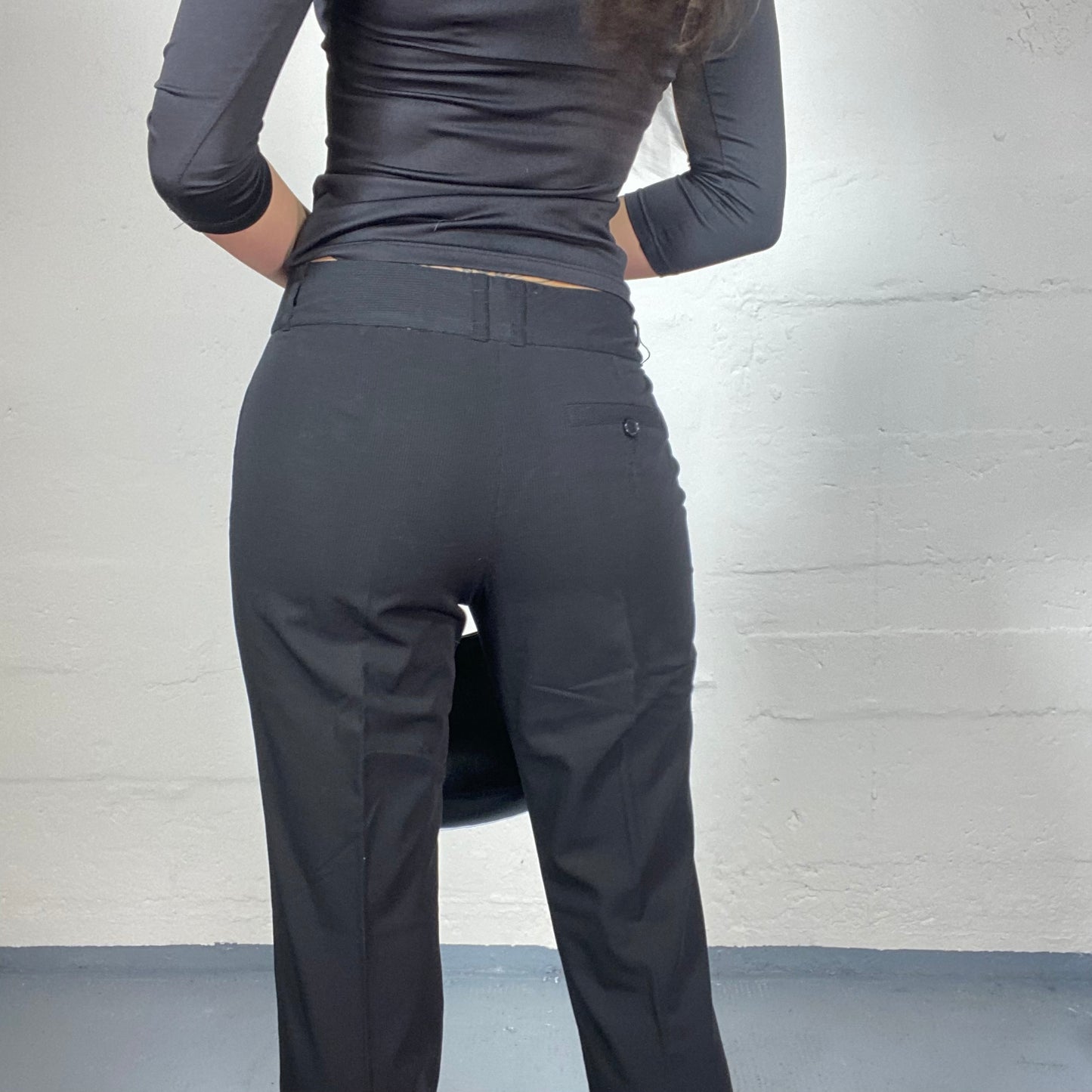 Vintage 2000's Office Girl Denim Straight Pants (S)