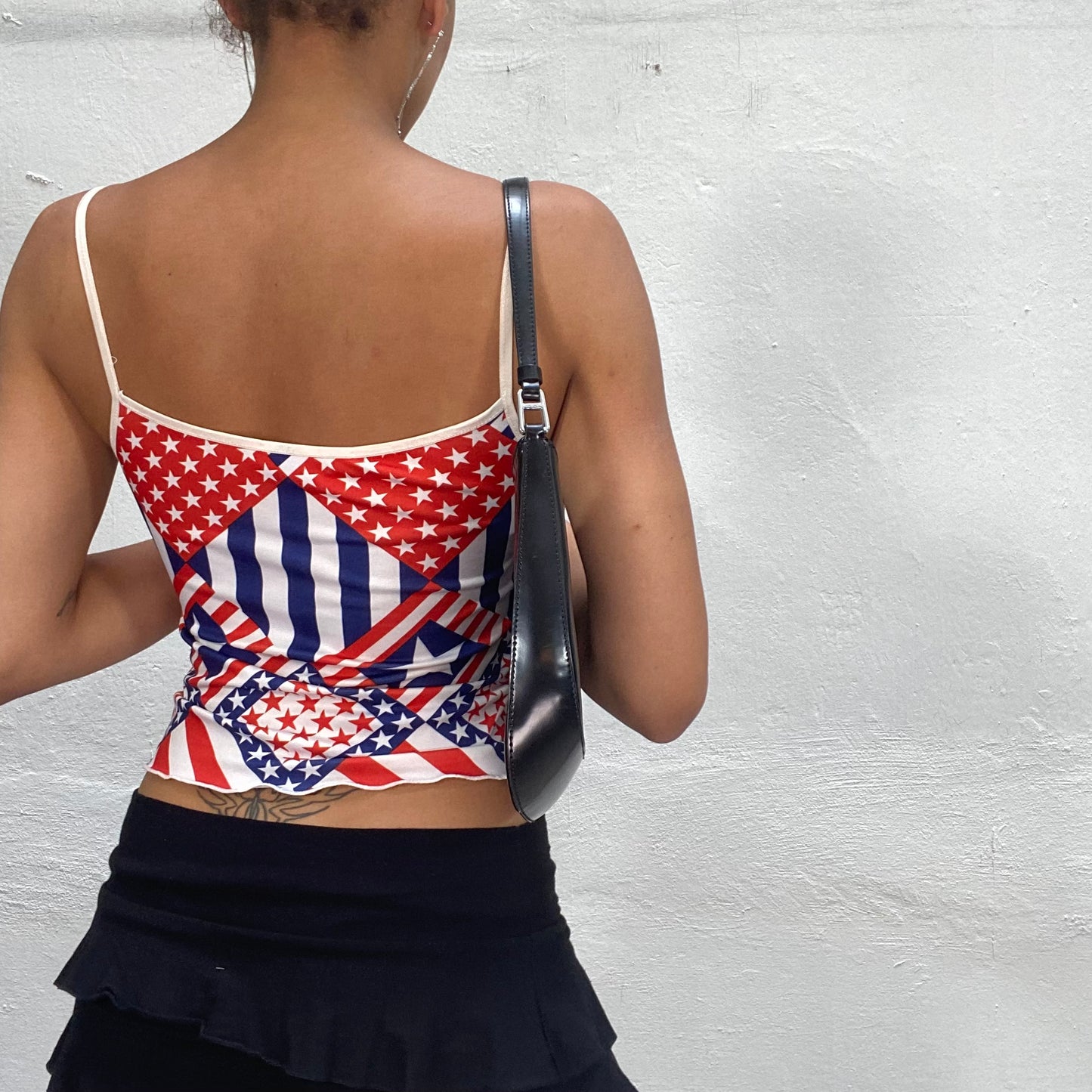 Vintage 2000's Streetwear Cami Top with Flag Print  (XS/S)