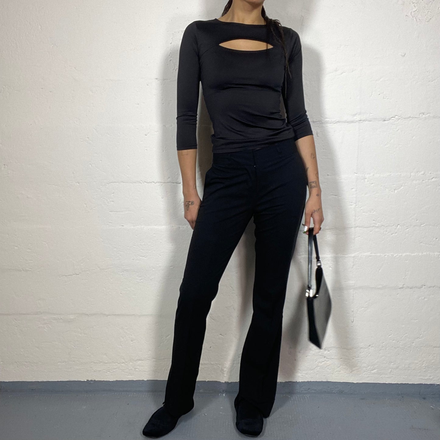 Vintage 2000's Office Girl Denim Straight Pants (S)