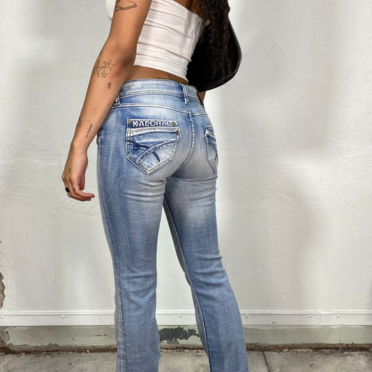 Vintage 2000's Downtown Girl Light Washed Denim Low Waist Jeans (S)