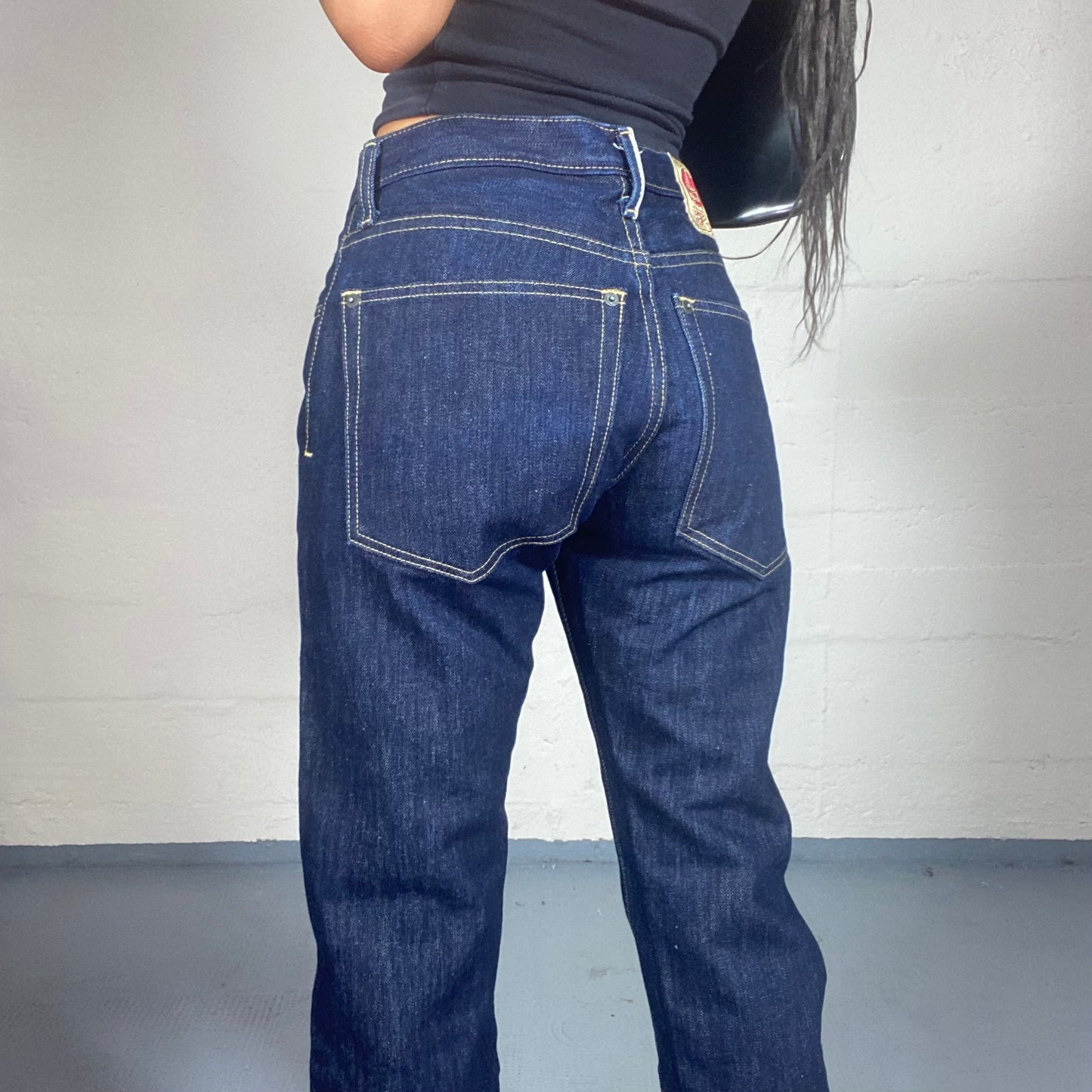 Vintage 2000's Archive Dark Wash Denim with Straight Leg Fit Pants (S)