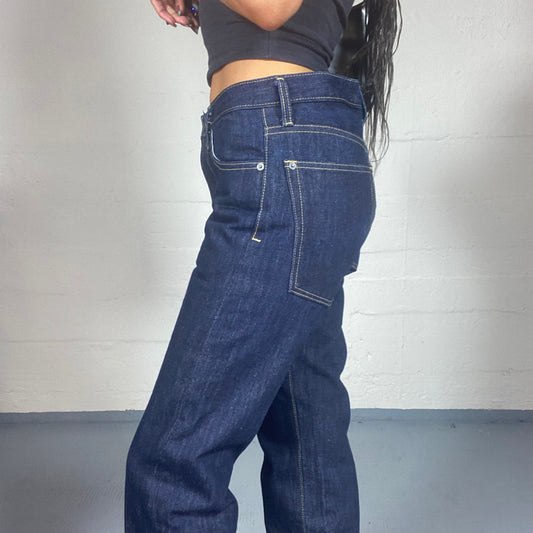 Vintage 2000's Archive Dark Wash Denim with Straight Leg Fit Pants (S)