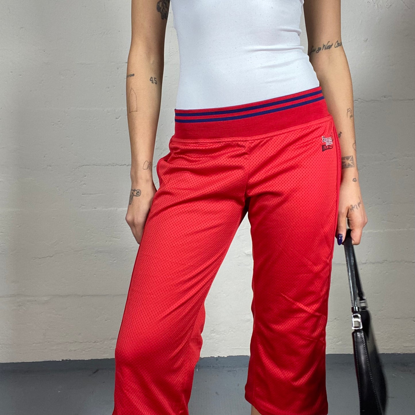 Vintage 2000's Sporty Red Capri Track Pants (S)