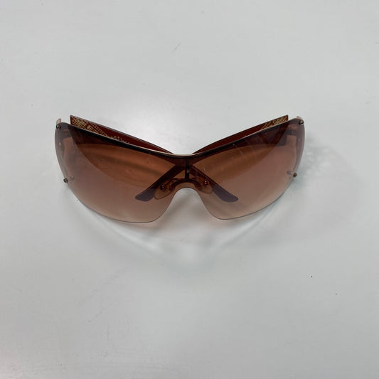 Vintage 2000's Big Brown Sunglasses with Funky Temples
