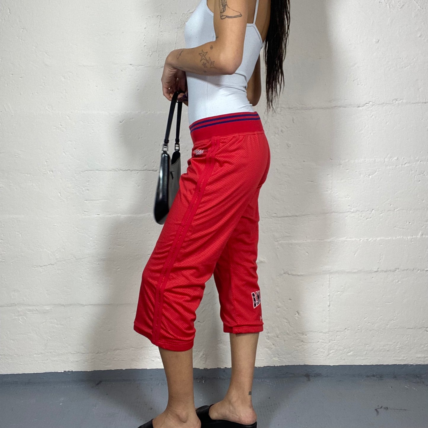 Vintage 2000's Sporty Red Capri Track Pants (S)