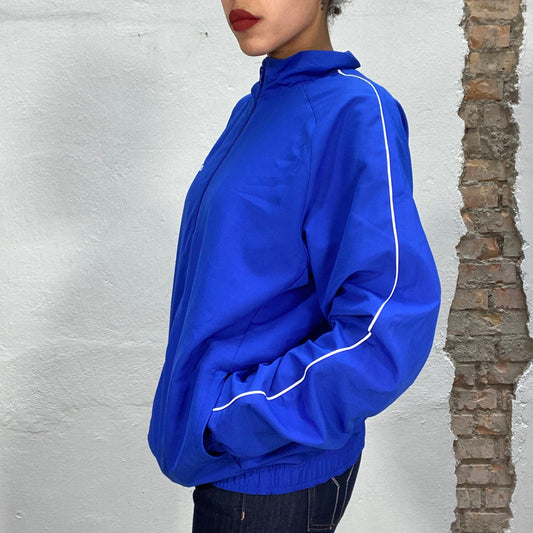 Vintage 2000's Adidas Electric Blue Zip Up Sweater Jacket (S/M)